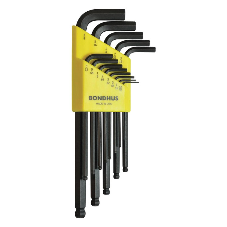 Bondhus Balldriver Sae Ball End Hex Long L-key Wrenches .050" To 3/8" (13 Piece) - 10937
