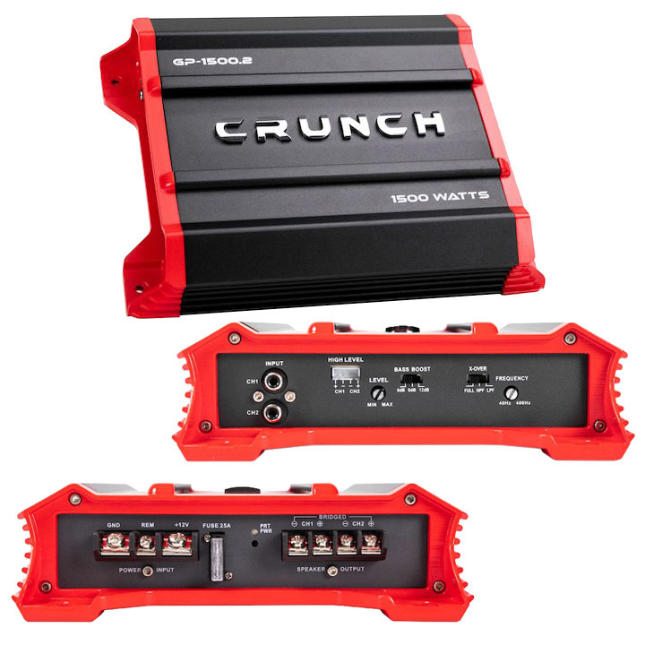Crunch Ground Pounder 2 X 325 @ 4 Ohms 2 X 750 @ 2 Ohms 1 X 1500 Watts @ 4 Ohms Bridged - GP-1500.2