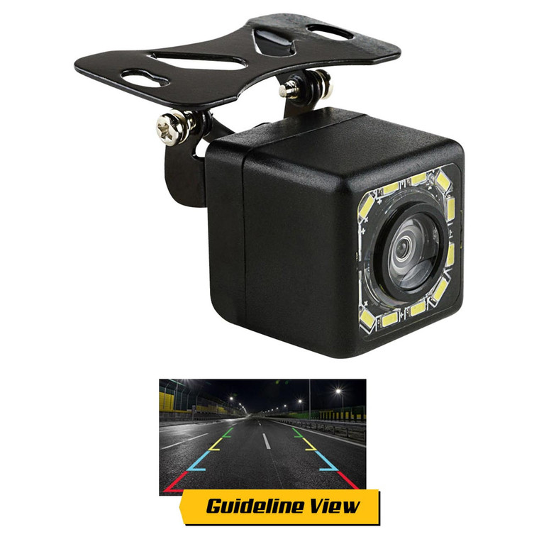 Installation Solution Car Rear View Camera 12 Led Lights With Guideline View - IS-RVC-120GLL