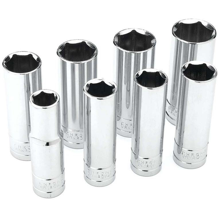 Performance Tool 1/2" Drive 6-point Sae Deep Socket Set (8 Piece)