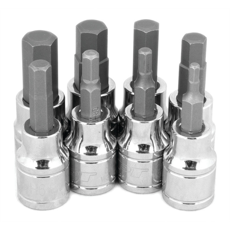 Performance Tool 3 To 10mm Metric Hex Bit Socket Set 3/8" Drive (8 Piece)