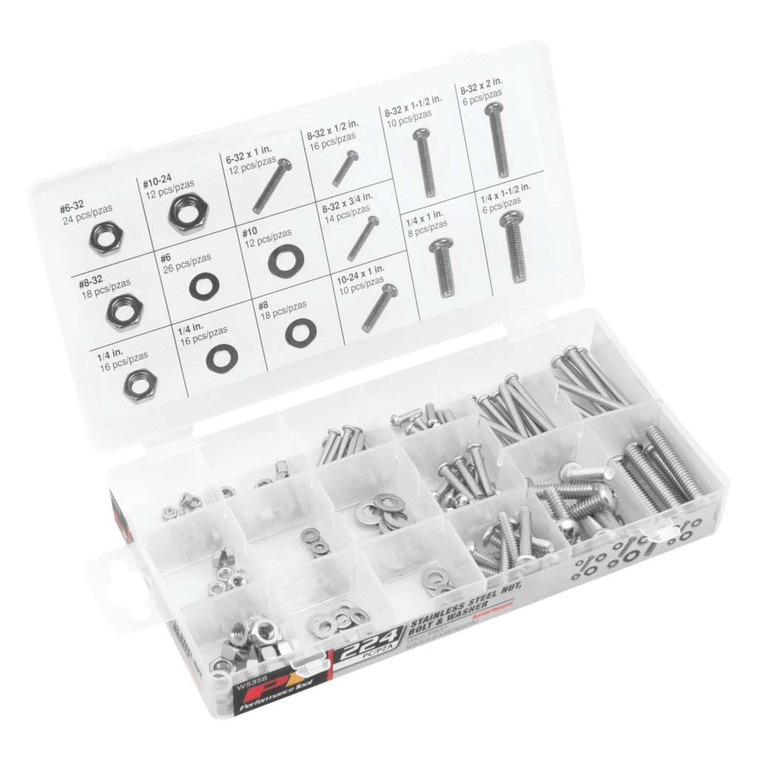Performance Tool Sae Stainless Steel Nuts & Bolts Assortment (224 Piece)