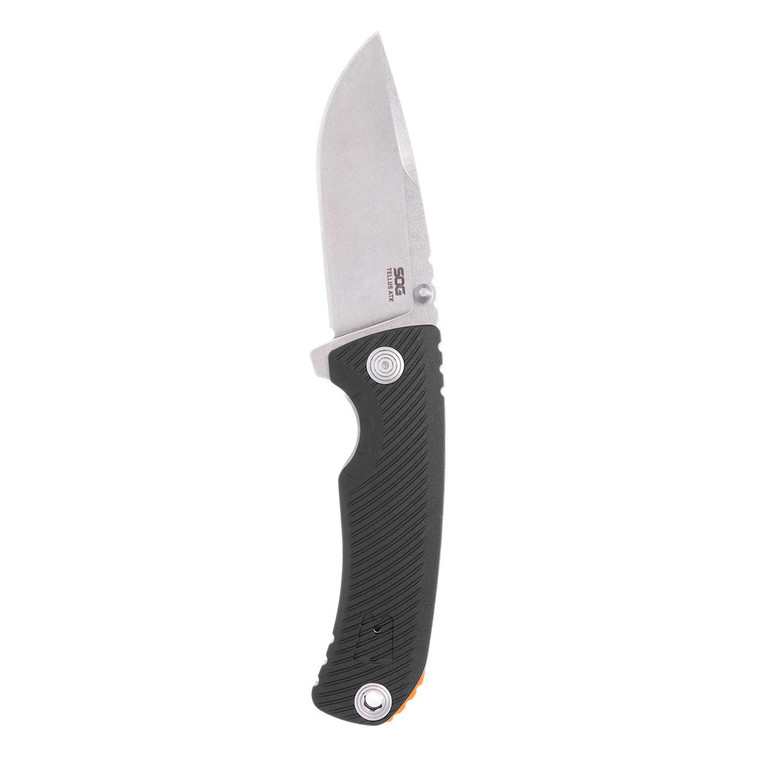 Sog Tellus Atk 3.5" Folding Pocket Knife (black + Blaze Orange) - 11-06-02-43