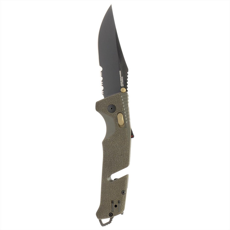 Sog Trident At Partially Serrated 3.7" Folding Pocket Knife (od Green) - 11-12-11-41