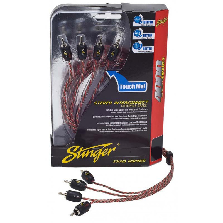 Stinger 17ft 4000 Series 4 Channel Rca's Directional Twisted - SI4417