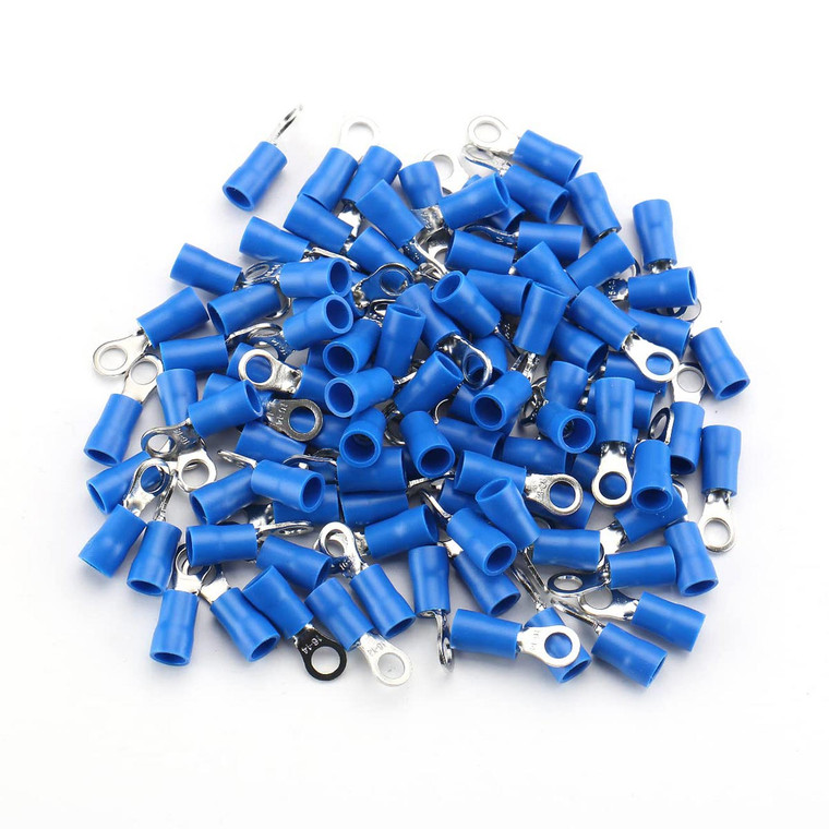 Xscorpion Ring Terminal 14/16ga. #8 - Blue (100 Pack) - RTT8B