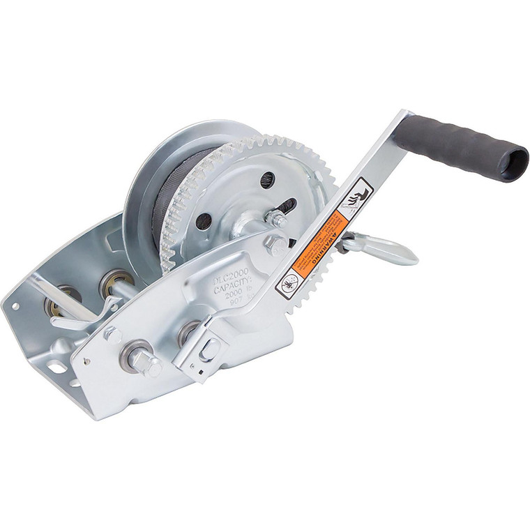Dutton-Lainson 14724 Pulling Winch,  DLC2000, Plated, 2000 lbs. capacity, 20' of 2" - 14724