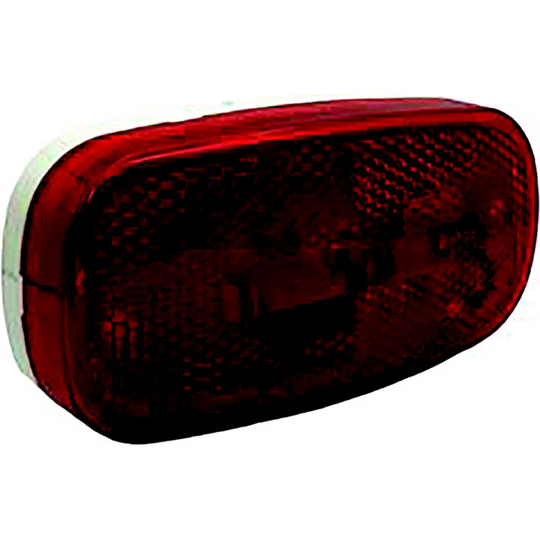 RV Designer L907 Oblong Reflex Incandescent Marker Light White Base, Red - L907