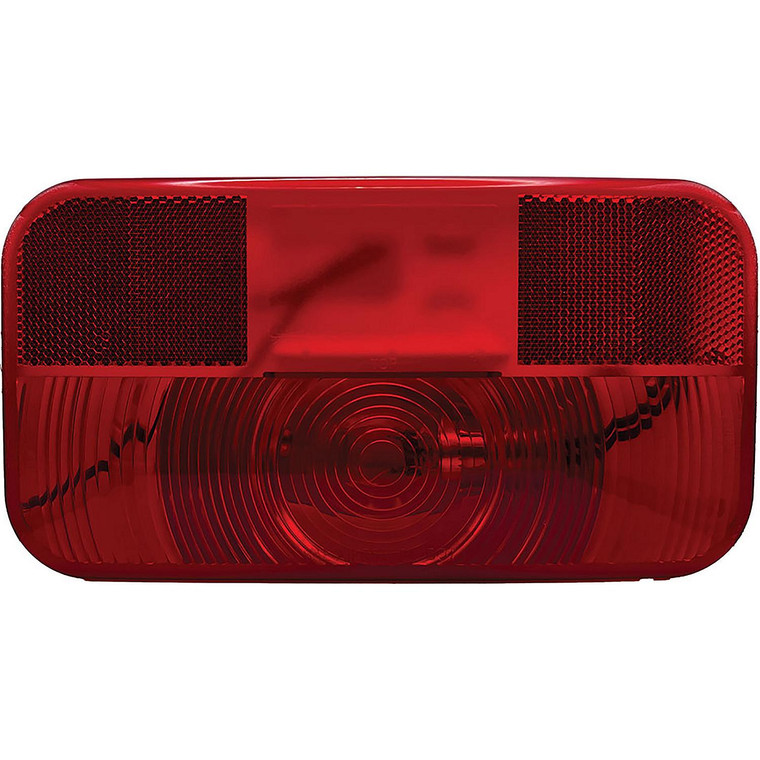 RV Designer L963  Incandescent Rectangular Tail Light With Reflex, Red,  8.5625" X 3.125" - L963