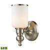 Bristol Way 1 Light LED Vanity In Brushed Nickel And White Glass ELK 11580/1-LED