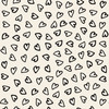 GP1006 Grace & Gardenia - Hand Painted Hearts Black on Beige Premium Peel and Stick Wallpaper Panel 6 Ft High x 26 Wide