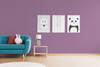 GP190051 Grace & Gardenia - Hexagon Pattern on Violet Premium Peel and Stick Wallpaper Panel 6 Ft High x 26" Wide