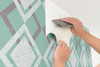 GP190021 Grace & Gardenia - Faded Diamonds on Light Green Premium Peel and Stick Wallpaper Panel 6 Ft High x 26" Wide