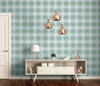 GP190021 Grace & Gardenia - Faded Diamonds on Light Green Premium Peel and Stick Wallpaper Panel 6 Ft High x 26" Wide