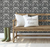 York Wallcoverings FH4022 Folksy Floral Wallpaper Black/White