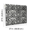 York Wallcoverings FH4022 Folksy Floral Wallpaper Black/White