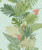 York Wallcoverings ON1628 Tropical Oasis Stripe Wallpaper Spa Blue