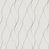 York Wallcoverings Y6201401 Dazzling Dimensions Wavy Stripe Wallpaper Off-White, Metallic Silver