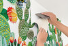 GP1900161 Grace & Gardenia Cactus and Frog on White Premium Paper Peel and Stick Wallpaper Panel 6 Ft High x 26" Wide