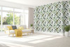 GP1900251 Curling Leaves on White Premium Peel and Stick  6 Ft High x 26 Wide Wallpaper Panel