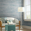 York Wallcoverings Y6201603 Lustrous Grasscloth Wallpaper Blue, Grey, Pale Gold