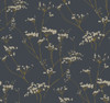 York Wallcoverings DN3709 Candice Olson Modern Luxe Enchanted Wallpaper deepest slate blue, golden glow