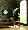 York Wallcoverings CA1564 Nouveau Damask Wallpaper Blacks