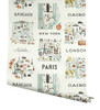 York City Maps Wallpaper Mint RI5160 Rifle Paper Co.
