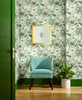York Midsummer Floral Wallpaper Beige/Green TL1918 Handpainted Traditionals