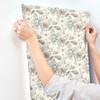 York Midsummer Floral Wallpaper Beige/Green TL1918 Handpainted Traditionals