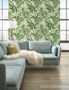 York AT7052 Tropics Bali Leaves Wallpaper bright yellow, pale to dark green, tan, brown