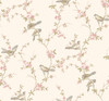 York Wallcoverings CT0866 Callaway Cottage Floral Branches W/Bi Wallpaper cream, aqua, pink, beige, brown