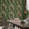 York Wallcoverings TC2651 Tropical Love Birds Wallpaper,Black / Green / Peach/ Red Prepasted Surestrip 27 In wide x 27 ft long 60.8 Sq Ft Designer Quality