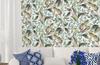 York Wallcoverings TC2653 Tropical Love Birds Wallpaper White/GreenYellow/ Red Prepasted Surestrip 27 In wide x 27 ft long 60.8 Sq Ft Designer Quality