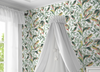 York Wallcoverings TC2653 Tropical Love Birds Wallpaper White/GreenYellow/ Red Prepasted Surestrip 27 In wide x 27 ft long 60.8 Sq Ft Designer Quality
