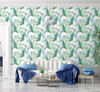 GN2031 Peacock Fine Wallpaper Roll size 26 inch Wide x 27ft. Long, Green, Blue, White