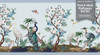 GB50031 Chinoiserie Herons  Peel and Stick Wallpaper Border 10in Height x 15ft Long Blue Green White