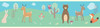 GB90031 Forest Animals Peel and Stick Wallpaper Border 10in Height x 15ft Blue Green Tan by Grace & Gardenia Designs