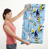 GW1022 Sailboats at Sunset Peel and Stick Wallpaper Roll 20.5 inch Wide x 18 ft. Long, Light Blue/Navy/Yellow