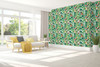 GP19001P21 Grace & Gardenia Cactus and Frog on White Premium Paper Peel and Stick Wallpaper Panel 12 Ft High x 26" Wide