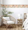 GB10021 Seashells Peel and Stick Wallpaper Border 10in Height x 15ft Light Green Pink Orange