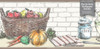 GB40011 Basket and Kitchenware Peel and Stick Wallpaper Border 10in Height x 15ft Off White Brown Gray Red Blue