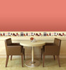 GB80021 Coffee Items Peel and Stick Wallpaper Border 10in Height x 15ft Yellow Orange Burgundy