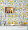 GW5091 Lemon Tile Peel and Stick Wallpaper Roll 20.5 inch Wide x 18 ft. Long, Yellow Green Blue