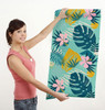 GW2181 Grace & Gardenia Abstract Tropical Peel and Stick Wallpaper Roll 20.5 inch Wide x 18 ft. Long, Blue Orange Pink