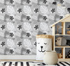 GW2182 Grace & Gardenia Black and White Tropical Foliage Peel and Stick Wallpaper Roll 20.5 inch Wide x 18 ft. Long, Black Gray