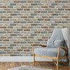 SV5450 Tan Brick Wallpaper Peel & Stick Tan / Gray / Light Brown Contact Paper