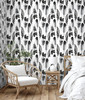 GW3031 Grace & Gardenia Exotic Feathers Peel and Stick Wallpaper Roll 20.5 inch Wide x 18 ft. Long, Black/White