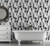 GW5172 Grace & Gardenia Leaf Print Pattern Peel and Stick Wallpaper Roll 20.5 inch Wide x 18 ft. Long, Black White