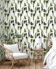 GW3032 Grace & Gardenia Exotic Feathers Peel and Stick Wallpaper Roll 20.5 inch Wide x 18 ft. Long, Green Black